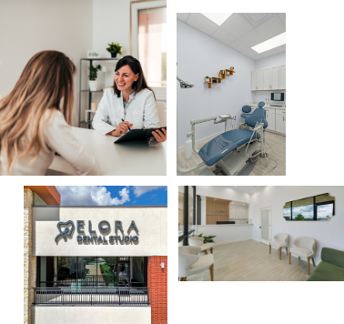 Collage of various rooms in Pearland dental office